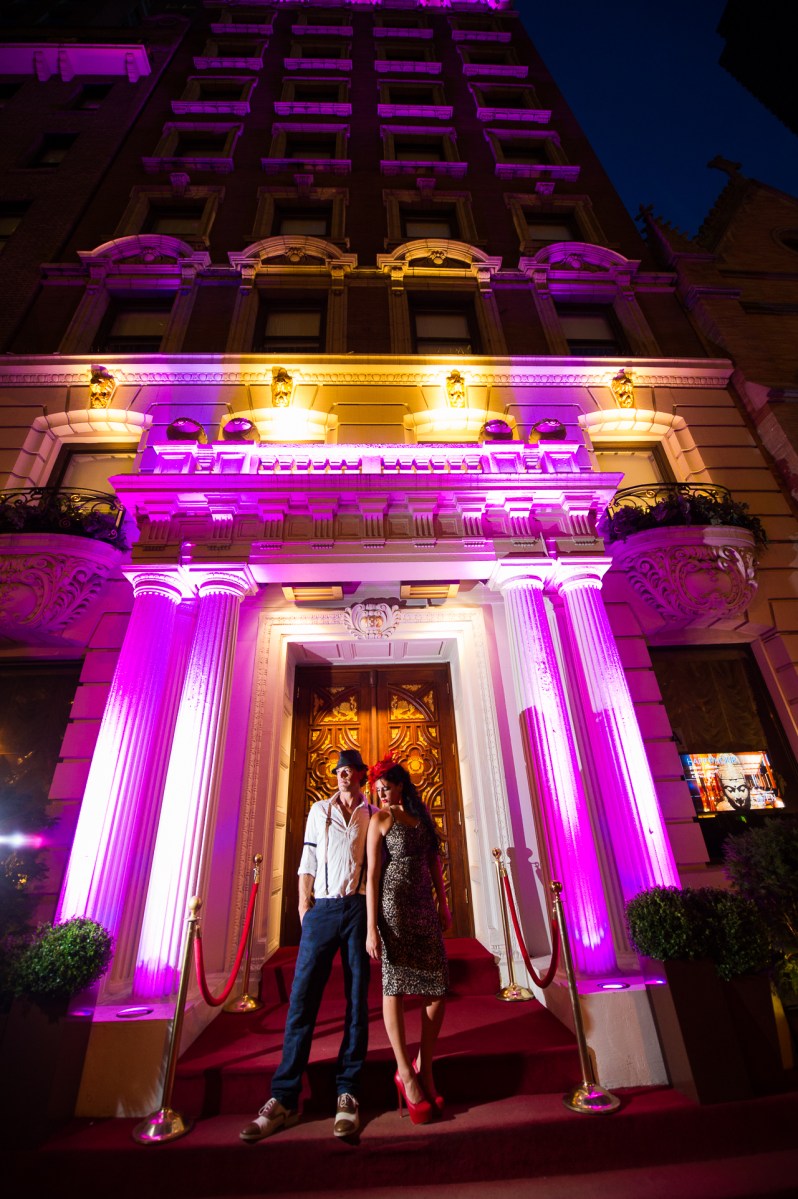 engagement photos andrea bertola steven shaw new york city nyc ny haven hotel red carpet